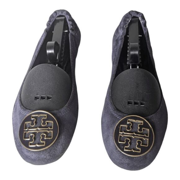 TORY BURCH Reva Navy Suede Ballet Flat Size 8.5M - Picture 4 of 9